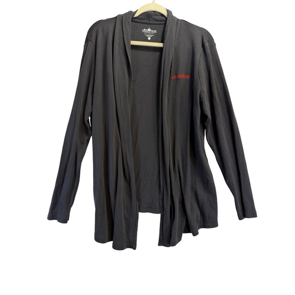Charles River Apparel Sweaters - Charles River Apparel State Farm Cardigan Black Supima Cotton XL Open Front
